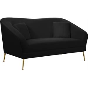 meridian furniture hermosa contemporary velvet upholstered loveseat