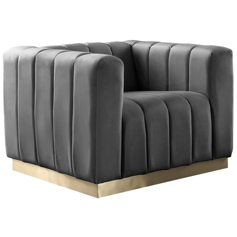 Meridian Furniture Marlon Gray Velvet Chair