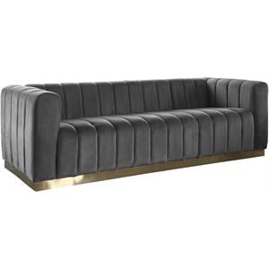 Meridian Furniture Marlon Gray Velvet Sofa