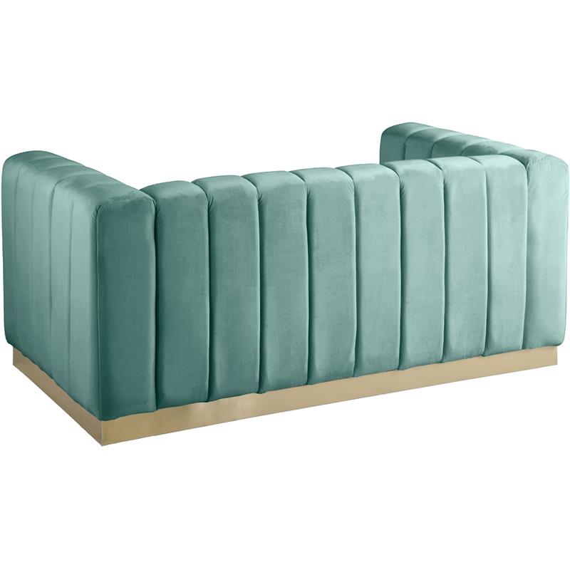 Meridian Furniture Marlon Mint Velvet Loveseat