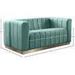 Meridian Furniture Marlon Mint Velvet Loveseat