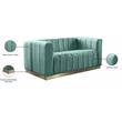 Meridian Furniture Marlon Mint Velvet Loveseat