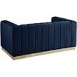 Meridian Furniture Marlon Navy Velvet Loveseat