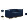 Meridian Furniture Marlon Navy Velvet Loveseat