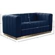 Meridian Furniture Marlon Navy Velvet Loveseat