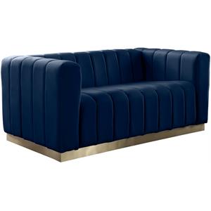 Meridian Furniture Marlon Navy Velvet Loveseat