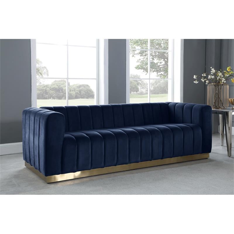 Meridian Furniture Marlon Navy Velvet Sofa