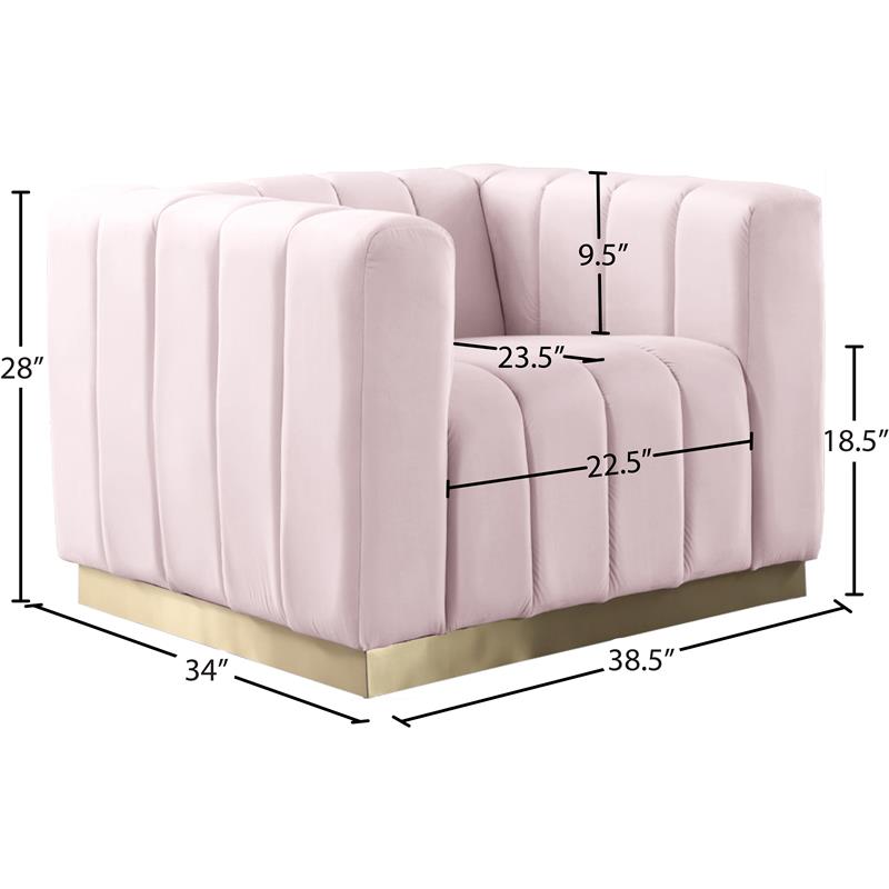 Meridian Furniture Marlon Pink Velvet Chair