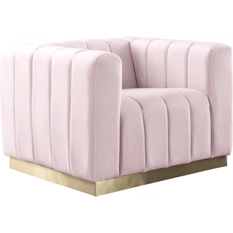 Meridian Furniture Marlon Pink Velvet Chair
