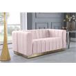 Meridian Furniture Marlon Pink Velvet Loveseat