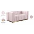Meridian Furniture Marlon Pink Velvet Loveseat