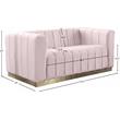 Meridian Furniture Marlon Pink Velvet Loveseat