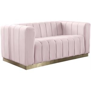 Meridian Furniture Marlon Pink Velvet Loveseat