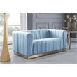 Meridian Furniture Marlon Sky Blue Velvet Loveseat