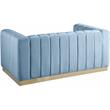 Meridian Furniture Marlon Sky Blue Velvet Loveseat