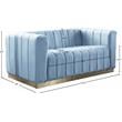 Meridian Furniture Marlon Sky Blue Velvet Loveseat