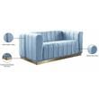 Meridian Furniture Marlon Sky Blue Velvet Loveseat