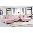 Meridian Furniture Gail 3pc Velvet Sectional in Pink
