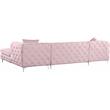 Meridian Furniture Gail 3pc Velvet Sectional in Pink