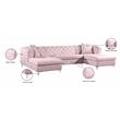 Meridian Furniture Gail 3pc Velvet Sectional in Pink
