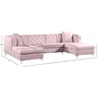Meridian Furniture Gail 3pc Velvet Sectional in Pink