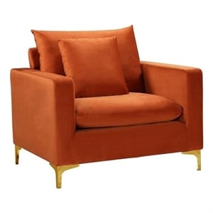 Meridian Furniture Naomi Cognac Velvet Chair