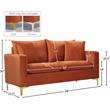 Meridian Furniture Naomi Cognac Velvet Loveseat