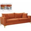 Meridian Furniture Naomi Cognac Velvet Sofa