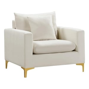 Meridian Furniture Naomi Cream Velvet Chair