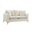Meridian Furniture Naomi Cream Velvet Loveseat