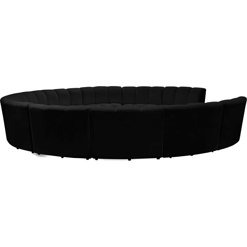 Meridian Furniture Infinity Black Velvet 11pc. Modular Sectional