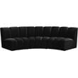 Meridian Furniture Infinity Black Velvet 3pc. Modular Sectional