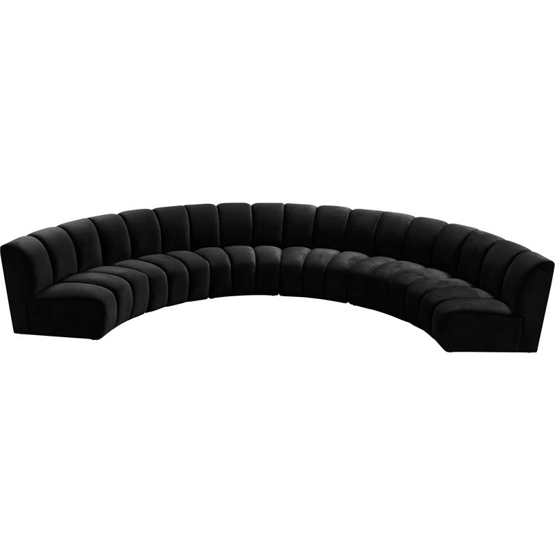 Meridian Furniture Infinity Black Velvet 6pc. Modular Sectional