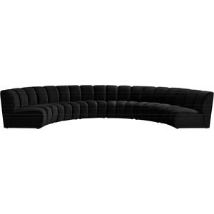 Meridian Furniture Infinity Black Velvet 6pc. Modular Sectional