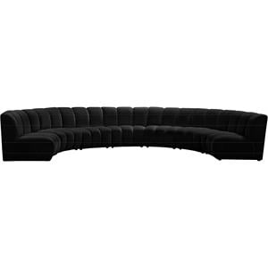 Meridian Furniture Infinity Black Velvet 7pc. Modular Sectional