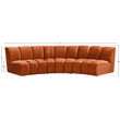 Meridian Furniture Infinity Cognac Velvet 3pc. Modular Sectional