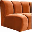 Meridian Furniture Infinity Cognac Velvet 3pc. Modular Sectional