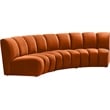Meridian Furniture Infinity Cognac Velvet 6pc. Modular Sectional