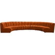 Meridian Furniture Infinity Cognac Velvet 7pc. Modular Sectional