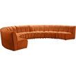 Meridian Furniture Infinity Cognac Velvet 7pc. Modular Sectional
