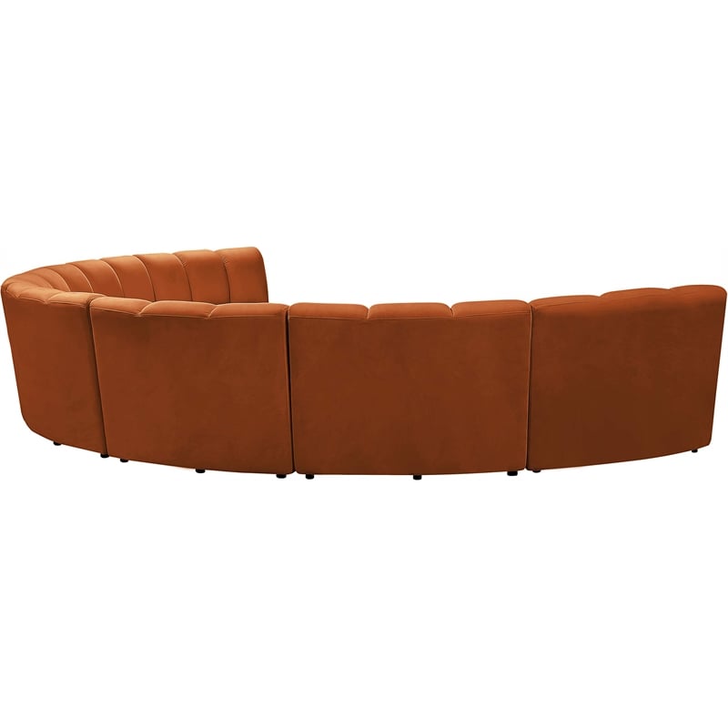 Meridian Furniture Infinity Cognac Velvet 7pc. Modular Sectional