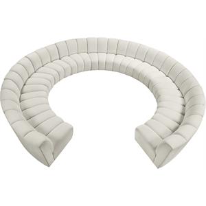 Meridian Furniture Infinity Cream Velvet 11pc. Modular Sectional