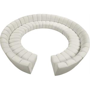 Meridian Furniture Infinity Cream Velvet 12pc. Modular Sectional