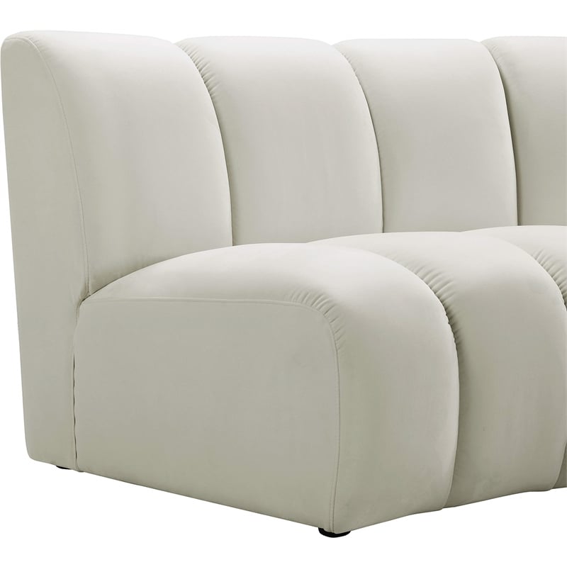 Meridian Furniture Infinity Cream Velvet 2pc. Modular Sectional