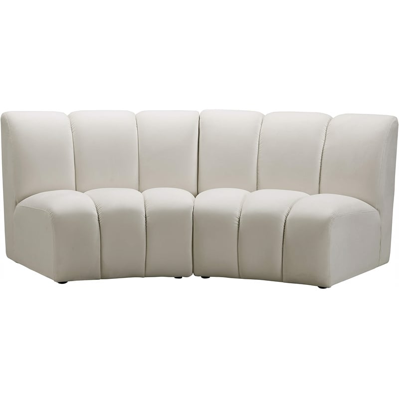 Meridian Furniture Infinity Cream Velvet 2pc. Modular Sectional