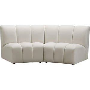 Meridian Furniture Infinity Cream Velvet 3pc. Modular Sectional