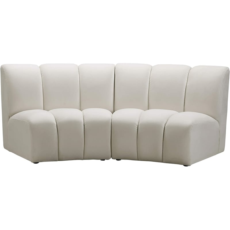 Meridian Furniture Infinity Cream Velvet 4pc. Modular Sectional