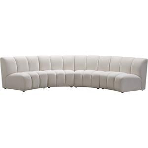 Meridian Furniture Infinity Cream Velvet 4pc. Modular Sectional