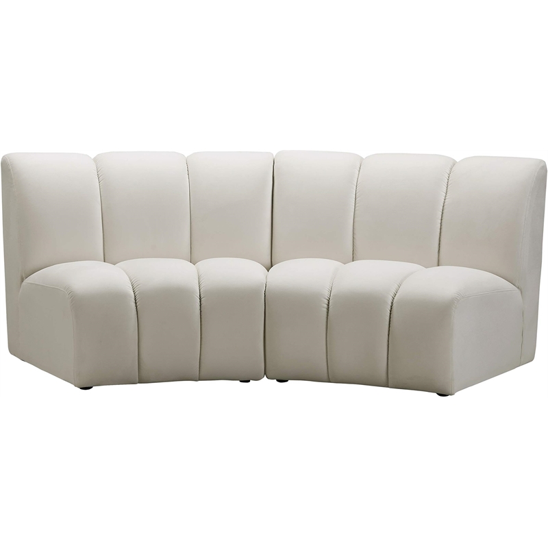 Meridian Furniture Infinity Cream Velvet 5pc. Modular Sectional