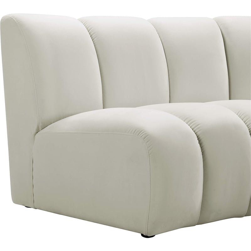 Meridian Furniture Infinity Cream Velvet 5pc. Modular Sectional